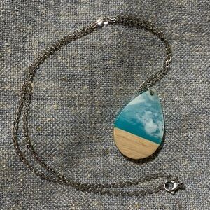 Ocean-Inspired Teardrop Pendant Necklace